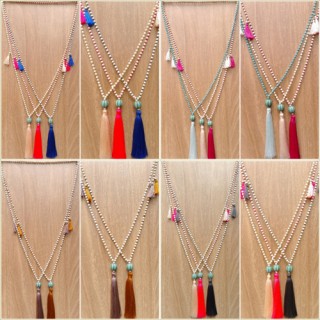 bead larva stone tassels necklace wholesale price 50 pieces shipping free